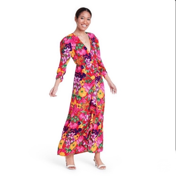 4 Rixo for Target Pink Floral Open Back Dress - Picture 4 of 9